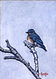 Blue Bird, Gray Day painting by DJ Geribo