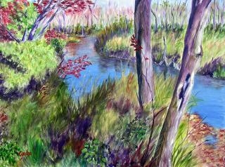 Fall Marshes painting by DJ Geribo
